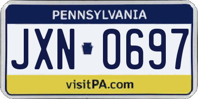 PA license plate JXN0697