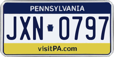 PA license plate JXN0797