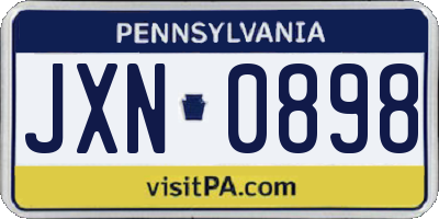 PA license plate JXN0898