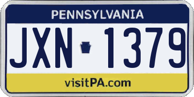PA license plate JXN1379