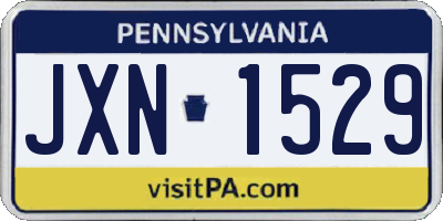 PA license plate JXN1529