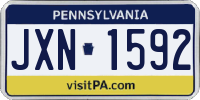 PA license plate JXN1592