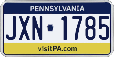 PA license plate JXN1785