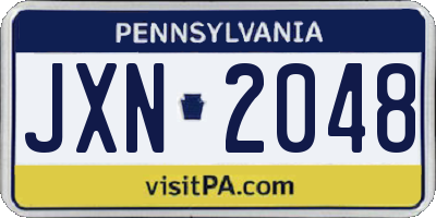 PA license plate JXN2048