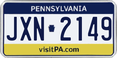 PA license plate JXN2149
