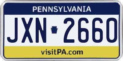 PA license plate JXN2660