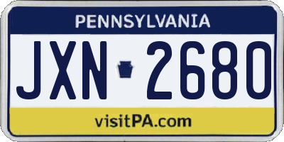 PA license plate JXN2680