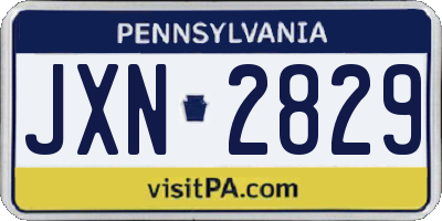 PA license plate JXN2829