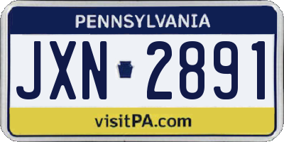 PA license plate JXN2891