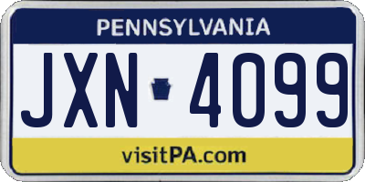 PA license plate JXN4099