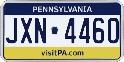 PA license plate JXN4460