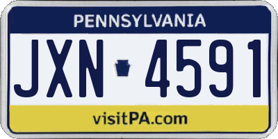 PA license plate JXN4591