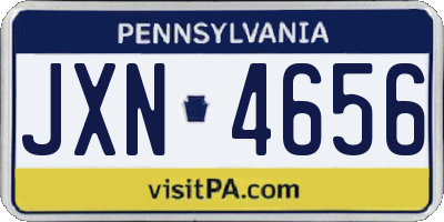 PA license plate JXN4656