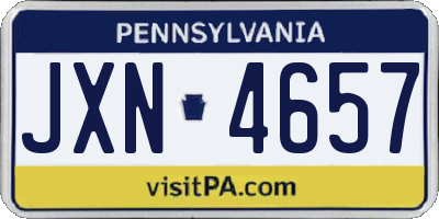 PA license plate JXN4657