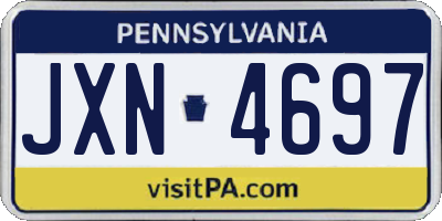 PA license plate JXN4697