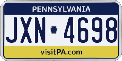 PA license plate JXN4698