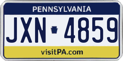 PA license plate JXN4859