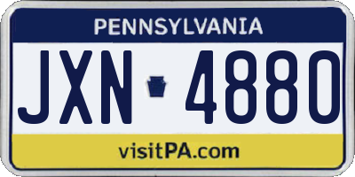 PA license plate JXN4880