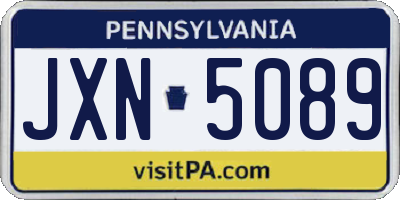 PA license plate JXN5089