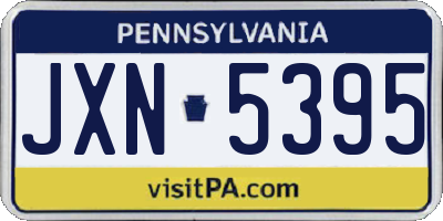 PA license plate JXN5395