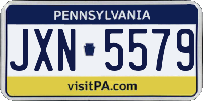 PA license plate JXN5579