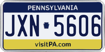 PA license plate JXN5606