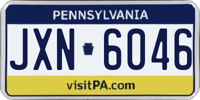 PA license plate JXN6046