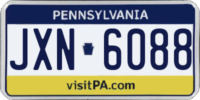 PA license plate JXN6088