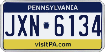 PA license plate JXN6134
