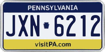 PA license plate JXN6212