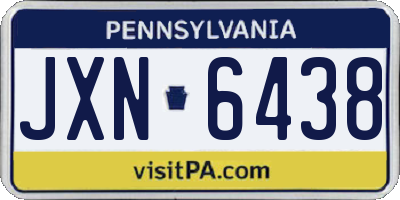 PA license plate JXN6438