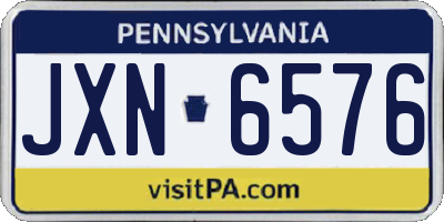 PA license plate JXN6576