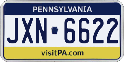 PA license plate JXN6622