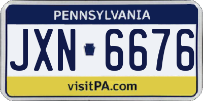 PA license plate JXN6676