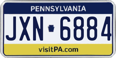 PA license plate JXN6884
