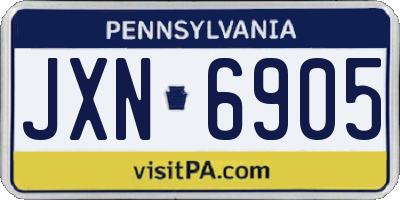 PA license plate JXN6905