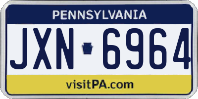 PA license plate JXN6964