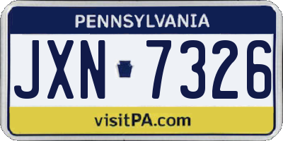PA license plate JXN7326