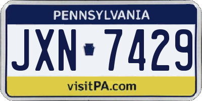 PA license plate JXN7429