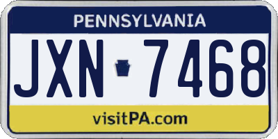 PA license plate JXN7468