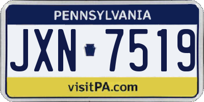PA license plate JXN7519