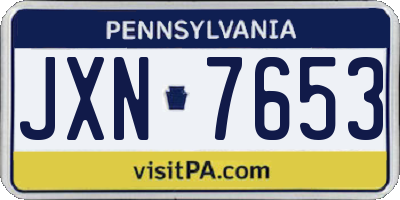 PA license plate JXN7653