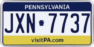 PA license plate JXN7737