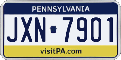 PA license plate JXN7901