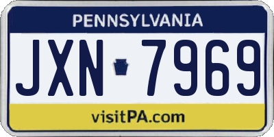 PA license plate JXN7969