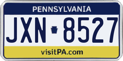 PA license plate JXN8527
