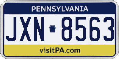 PA license plate JXN8563
