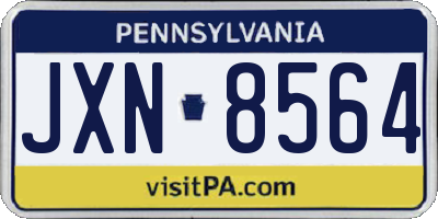 PA license plate JXN8564