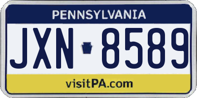 PA license plate JXN8589