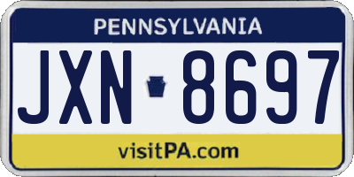 PA license plate JXN8697